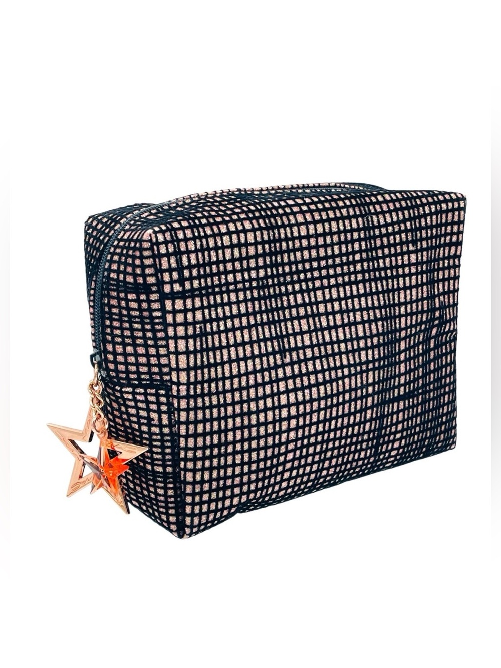 MAC COSMETICS‎ Black & Pink Star Velvet Makeup Cosmetics Travel Bag